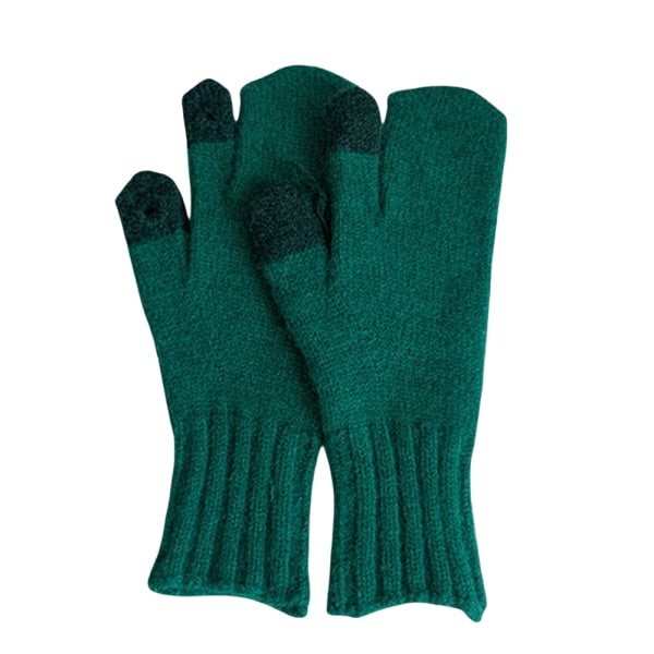 Unisex Warm Snow Gloves Pekskärmshandskar med mjukt material för kallt väder utomhusskidåkning och cykling green