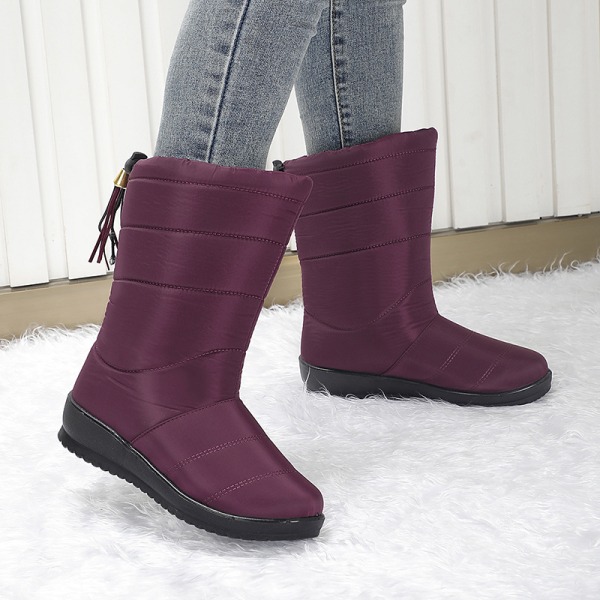 Kvinnors vinterstövlar Vattentät Lättvikt Varmt Mode Mid Calf Boot red 42