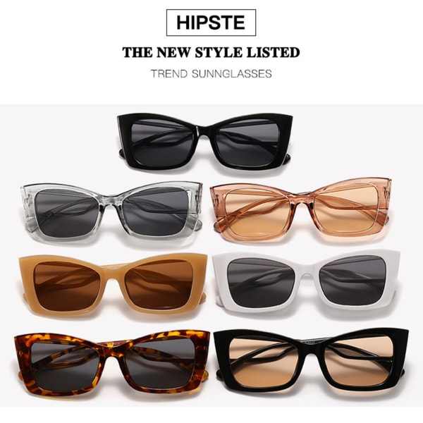 Europeisk stil Retro solglasögon med breda ben Trendiga UV-solskydd Antibländande glasögon Unisex daglig användning för män och kvinnor white-gray