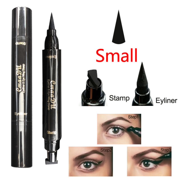 Double Ended Eyeliner Penna Vattentät Makeup Wing Form Black Eye Liner Stamp big