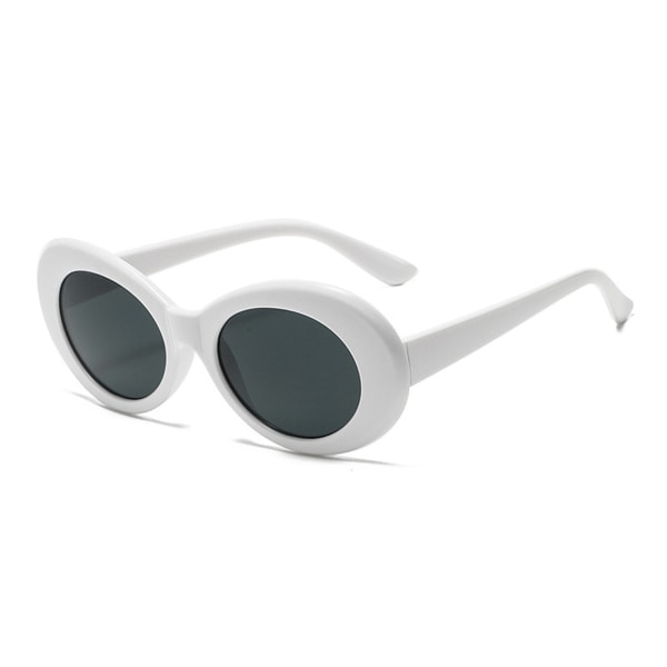 Stor oval ram UV-skyddande solglasögon som minskar påfrestningar på ögonen white-black grey