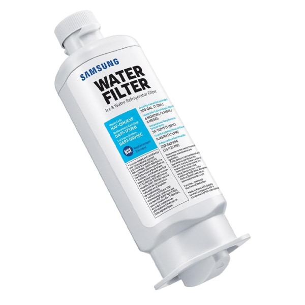 Äkta filter för vatten och is i kylskåp, kolblocksfiltrering, reducerar 99 % av skadliga föroreningar för rena, HAF-QIN/EXP 2 pack filters