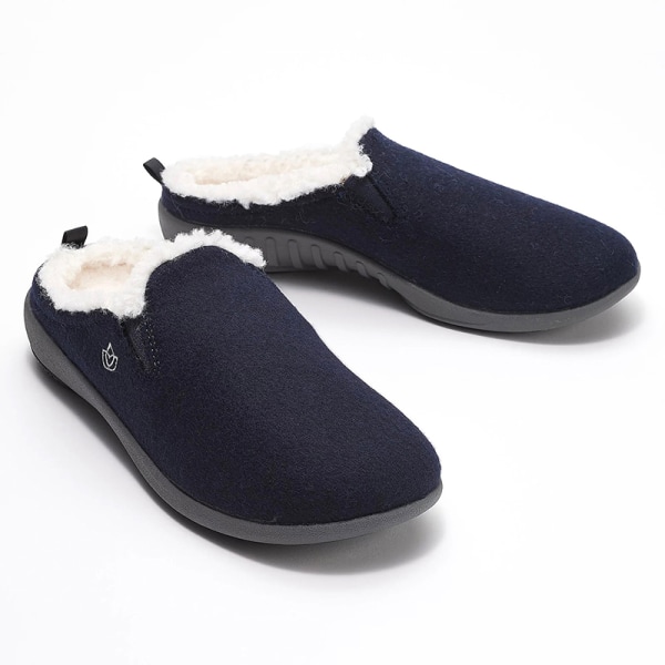 Vinterplyschtofflor Fleecefodrade Slip-on House-skor Mjuka anti-sladd unisex fötter för inomhusbruk blue 43