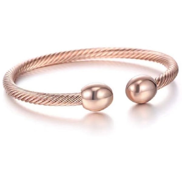 Öppen magnetarmband Kreativt skruvgängamönster Handdekor med justerbar storlek för män och kvinnor dagligen rose gold