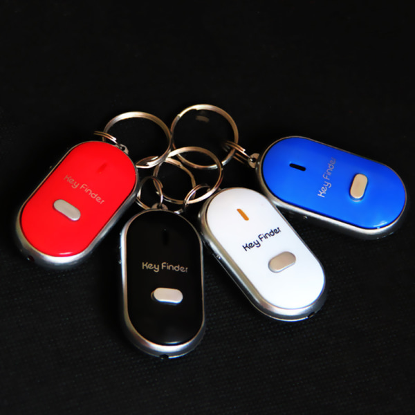 LED Key Finder Locator Hitta borttappade nycklar Kedja Nyckelring Visselljudkontroll red