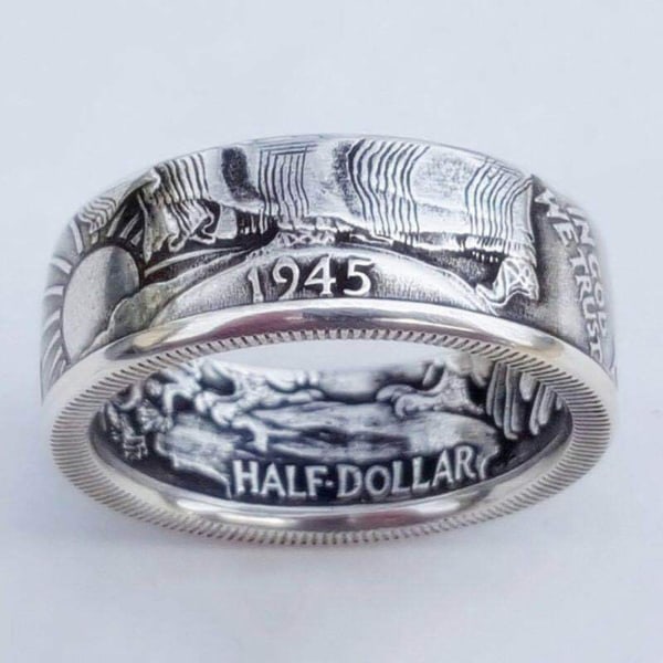 Herr Mynt Ring Brev snidad Ring Legering Slät yta Herr tumringar för Dejting Shopping Outfit Accessoar silver number 12