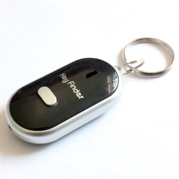 LED Key Finder Locator Hitta borttappade nycklar Kedja Nyckelring Visselljudkontroll white