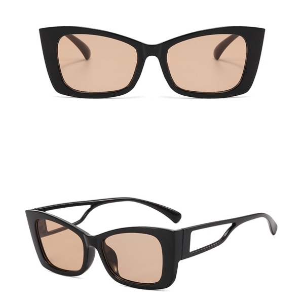 Europeisk stil Retro solglasögon med breda ben Trendiga UV-solskydd Antibländande glasögon Unisex daglig användning för män och kvinnor bright black light tea slices