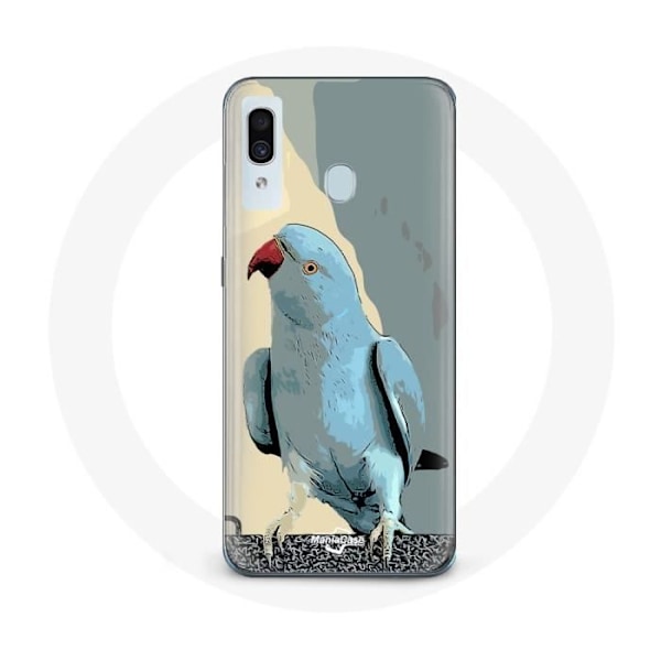 Coque för Samsung Galaxy A20e Parakiter Papegojor Blå