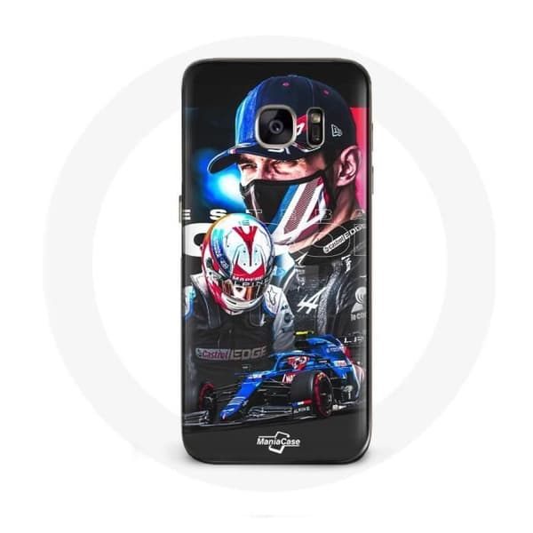 Coque - MANIACASE - Samsung Galaxy S7 Edge - Formel 1 - Esteban Ocon - Blød Sort