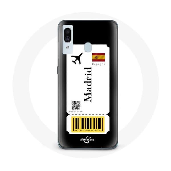 Cover til Samsung Galaxy A30 Flybillet Madrid Spanien