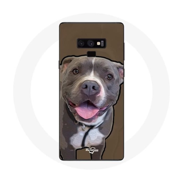 Coque - Samsung - Galaxy Note 9 - Mjuk - Pitbull Hund - Vit och grå Vit grå