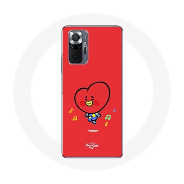 Skydd för Xiaomi Redmi Note 10 Pro Bangtan Boys BT21 TATA Röd Bakgrund