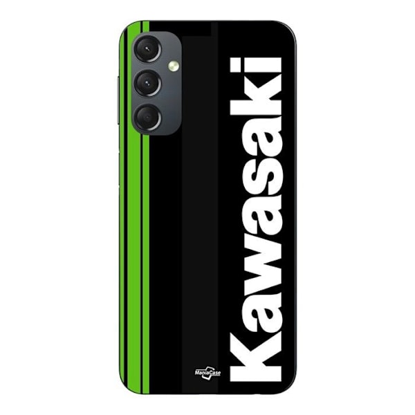 Coque - Maniacase - Samsung Galaxy A24 - Silikon - Mjuk - Svart - Kawasaki Floride Moto Marseille logotyp