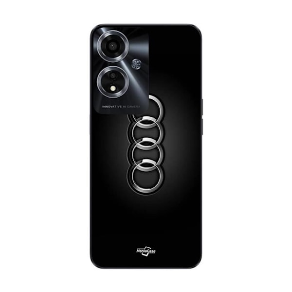 Coque för Oppo A59 5G Audi bil-logotyp fram svart Maniacase