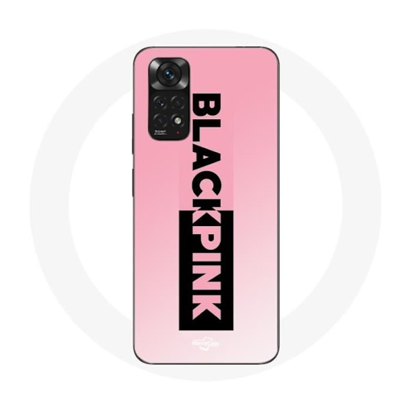 Coque för Xiaomi Redmi Note 11 4G Blackpink K-pop-grupp logotyp svart rosa bakgrund rosa