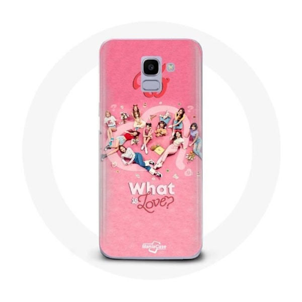 Coque för Samsung Galaxy J6 2018 TWICE Logotyp Röd Affisch What Is Love