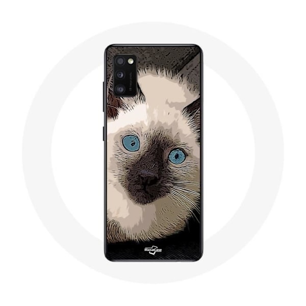 Skal till Samsung Galaxy S20 Siamese Katt i svart och vitt med blå ögon