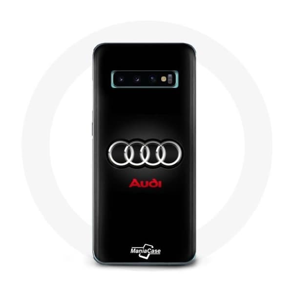 Cover til Samsung Galaxy S10 Plus Audi Logo Metal sort baggrund