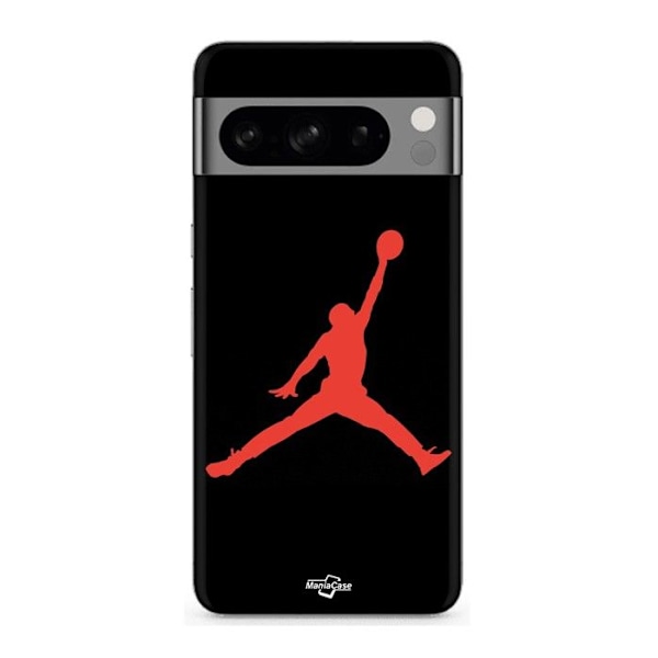 Coque - MANIACASE - Google Pixel 8a Pro - Jordan logotyp 23 - Silikon - Mjuk Svart