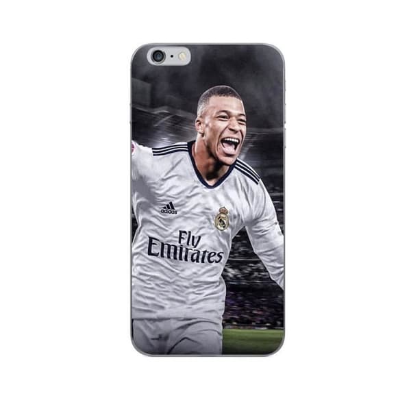 Coque - Maniacase - iPhone 6 Plus - Kylian Mbappe - Grå - Fleksibel Svart