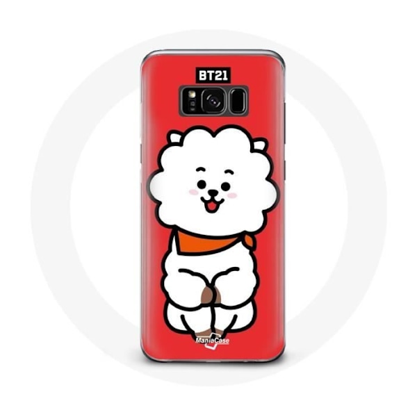 Skydd för Samsung Galaxy S8 Plus BTS Bangtan Boys BT21 RJ av Jin Röd Bakgrund