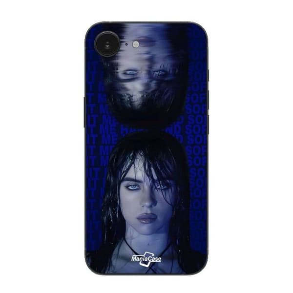 Coque Maniacase För Iphone 16E Billie Eilish bakgrundsbild Svart