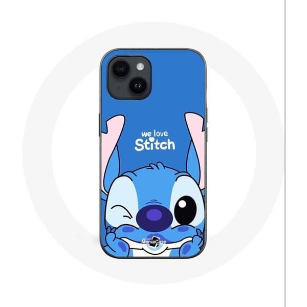 Cover - Maniacase - Iphone 14 Plus - Sød Stitch - Blød - Unisex Blå