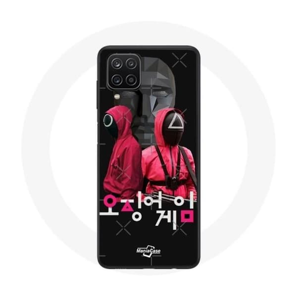 Coque - Samsung - Galaxy A12 - Blød - Sort - Squid Game - Koreansk logo