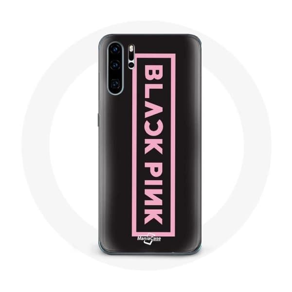 Cover til Huawei P30 Blackpink Logo Rosa Sort Baggrund