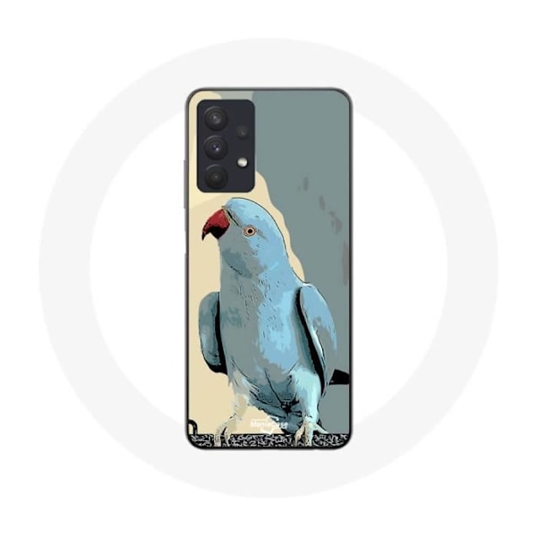Coque - Maniacase - Samsung Galaxy A32 4G - Svart - Mjuk - Blå grönparakit