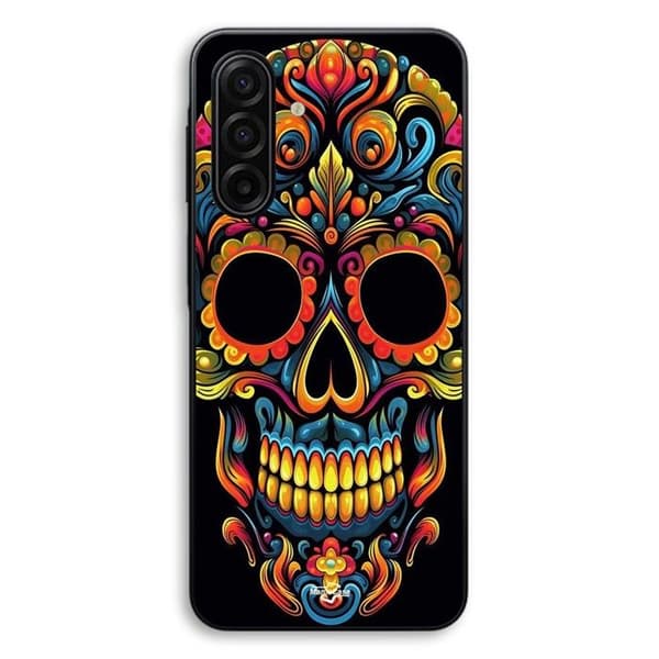 Coque til Samsung Galaxy A56 Dødningehoved calavera farverig Maniacase Svart