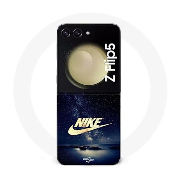 Coque - Nike - Galaxy Z Flip5 - Svart - Guldlogga - Mjuk Doré, Stjärnklar natt