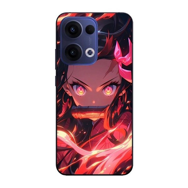 Mobilskal - Maniacase - Oppo Reno 13 5G - Silikon - Mjuk - Demon Slayer Nezuko Kamado Svart