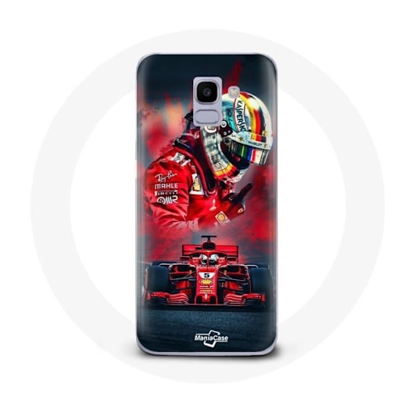 Coque för Samsung Galaxy J6 Formule 1 Sebastian Vettel F1-förare Röd