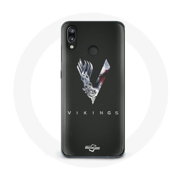 Coque - Vikinger - Huawei P20 Lite - Blød - Grå - V Logo med Sværd Mörkgrå