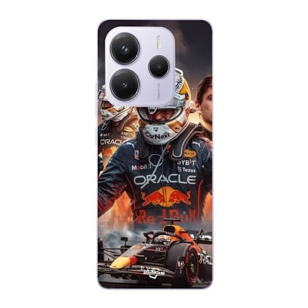 Coque - Maniacase - Xiaomi Redmi Note 14 5G - Mjuk - F1 konsttapet - Svart