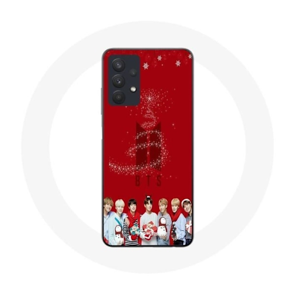 Coque Maniacase för Samsung Galaxy A32 4G BTS Bangtan Boys Röd Bakgrund Julklapp
