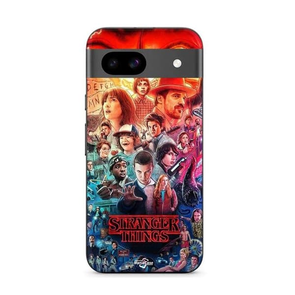 Telefoncover - MANIACASE - Google Pixel 8a - Silikone TPU - Sort - Stranger Things svart