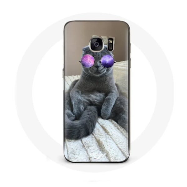 Coque для Samsung Galaxy S6 Кот с Фиолетовыми Очками