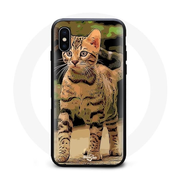 Coque Souple - OKÄND VARUMÄRKE - Iphone XS Max - Mönster Katt - Färg Svart - Unisex