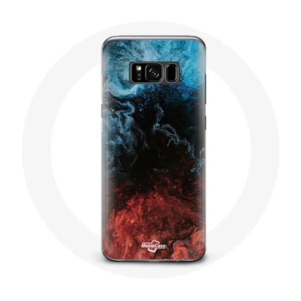 Mobilskal för Samsung Galaxy S8 plus med abstrakt textur i röd, svart och blå.