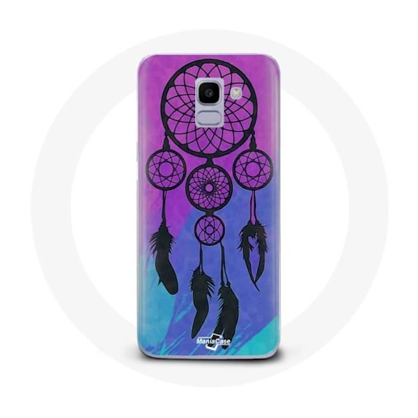 Coque för Samsung Galaxy J6 2018 Drömfångare Svart Blå och Lila Bakgrund