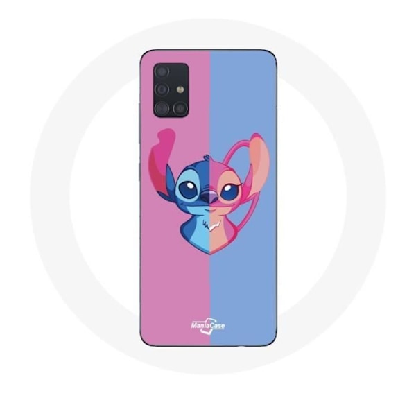 Coque för Samsung Galaxy A51 5G Stitch och angel blå rosa