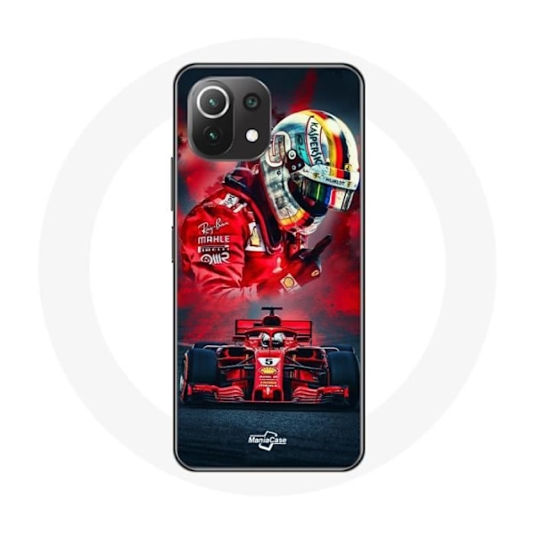 Coque för Xiaomi Mi 11 Lite Formel 1 Sebastian Vettel F1-förare Röd