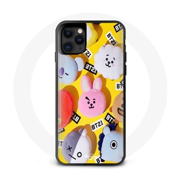 Cover til iPhone 13 Pro - BTS - BT21 - Sort Silikone - Fleksibel - Beskyttelse Svart