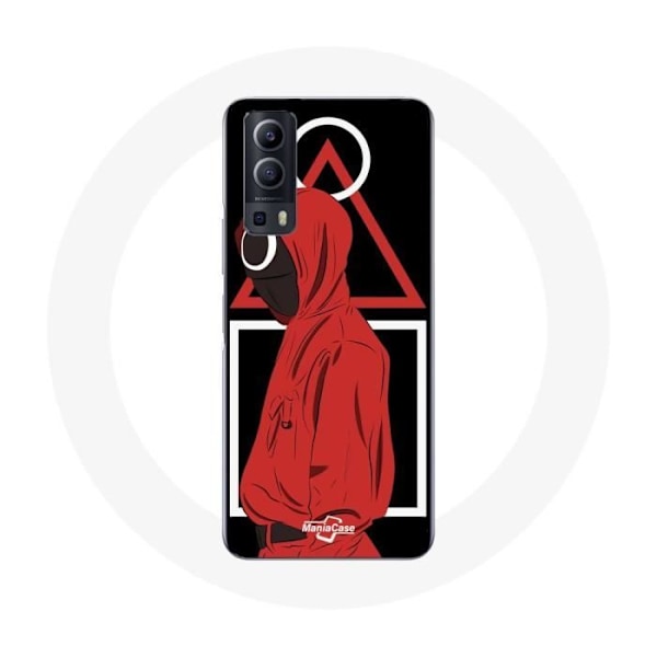 Coque - Vivo - Y72 - Mjuk - Svart - Squid Game - Symboler Triangel, Fyrkant, Cirkel Svart