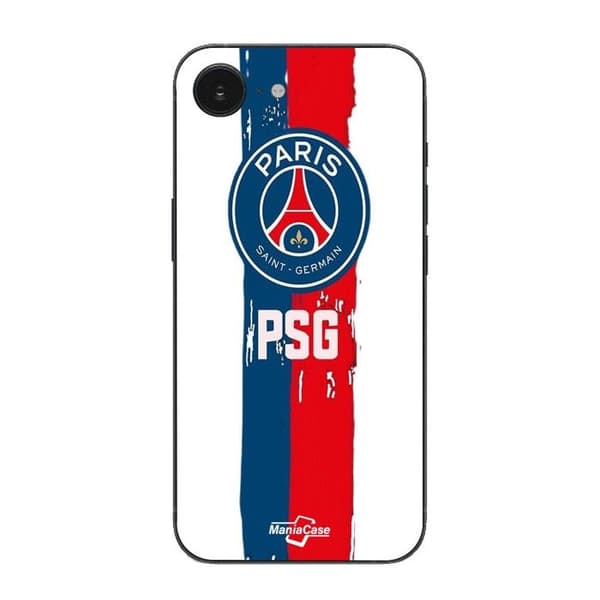 Coque Maniacase för iPhone 16E Paris Saint Germain-logotyp Svart