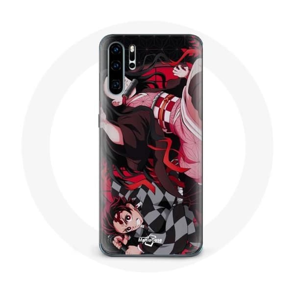 Coque - Maniacase - Huawei P30 - Blød - Sort - Demon Slayer