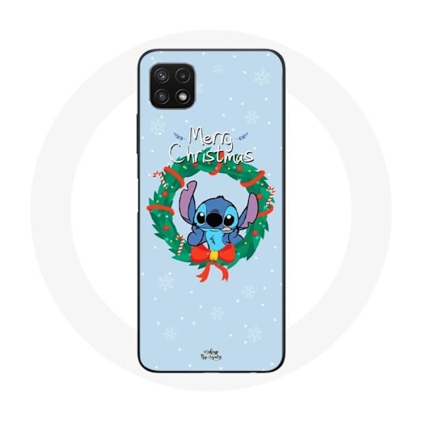 Coque för Samsung Galaxy A22 5G Stitch snö glad jul blå